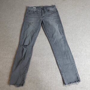 Mother Womens Jeans 28 Gray Looker Ankle Fray Made in USA